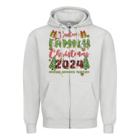 Dove Grey custom family christmas 2024 marking memories toge Zipper Hoodie - MaliasSmallBusiness