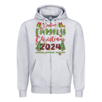 Heather Grey custom family christmas 2024 marking memories toge Zipper Hoodie - MaliasSmallBusiness