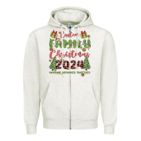 Oatmeal Heather custom family christmas 2024 marking memories toge Zipper Hoodie - MaliasSmallBusiness