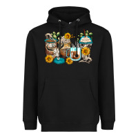 Black bull skull coffee cups Heavyweight Hoodie - Zillion Design Studio