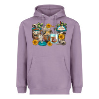 Lavender bull skull coffee cups Heavyweight Hoodie - Zillion Design Studio