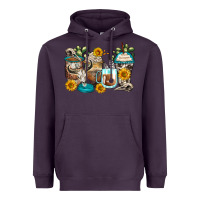 Plum bull skull coffee cups Heavyweight Hoodie - Zillion Design Studio