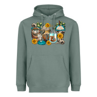 Sage bull skull coffee cups Heavyweight Hoodie - Zillion Design Studio