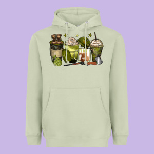 Army Coffee Cups Heavyweight Hoodie Designed By Zillion Design Studio