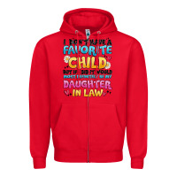 Red i don't have a favorite child Zipper Hoodie - MaliasSmallBusiness
