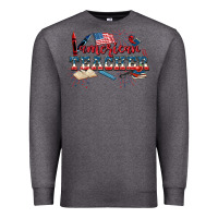Charcoal Heather American Teacher 4th of July Premium Sweatshirt - CowGirlArtShop