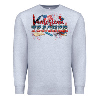 Heather Grey American Teacher 4th of July Premium Sweatshirt - CowGirlArtShop