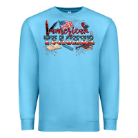 Ocean Blue American Teacher 4th of July Premium Sweatshirt - CowGirlArtShop