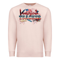 Pale Pink American Teacher 4th of July Premium Sweatshirt - CowGirlArtShop