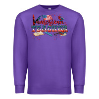 Purple American Teacher 4th of July Premium Sweatshirt - CowGirlArtShop