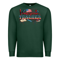 Sports Green American Teacher 4th of July Premium Sweatshirt - CowGirlArtShop