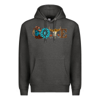 Charcoal Heather western love Premium Hoodie - AdoDesignShop