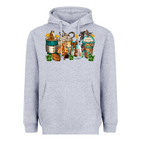 Heather Grey horses coffee cups Heavyweight Hoodie - Zillion Design Studio