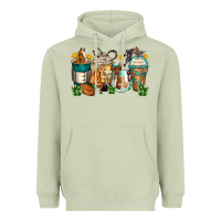 Matcha horses coffee cups Heavyweight Hoodie - Zillion Design Studio
