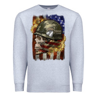 Heather Grey Army skull 4th of july Premium Sweatshirt - CowGirlArtShop