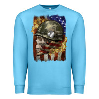 Ocean Blue Army skull 4th of july Premium Sweatshirt - CowGirlArtShop