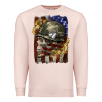 Pale Pink Army skull 4th of july Premium Sweatshirt - CowGirlArtShop