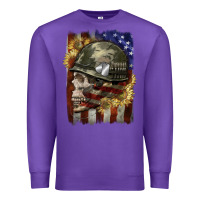 Purple Army skull 4th of july Premium Sweatshirt - CowGirlArtShop