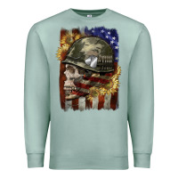 Seafoam Army skull 4th of july Premium Sweatshirt - CowGirlArtShop