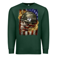 Sports Green Army skull 4th of july Premium Sweatshirt - CowGirlArtShop