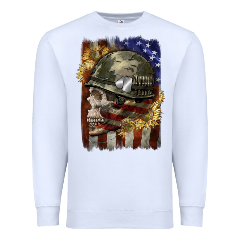 Army Skull 4th Of July Premium Sweatshirt by CowGirlArtShop | Teevron