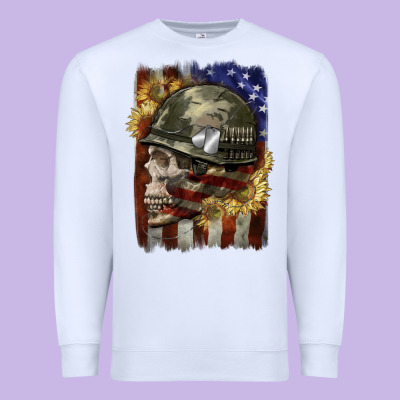 Army Skull 4th Of July Premium Sweatshirt Designed By Cowgirlartshop