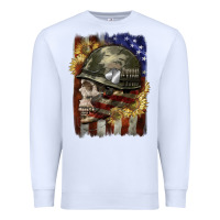 White Army skull 4th of july Premium Sweatshirt - CowGirlArtShop
