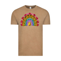 Vintage Coffee easter and spring with flowers carrots butterfly and sunflower rainbow Vintage Tee - Artiststas