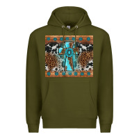 Army Green gemstone leopard cross Premium Hoodie - AdoDesignShop