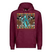 Burgundy gemstone leopard cross Premium Hoodie - AdoDesignShop
