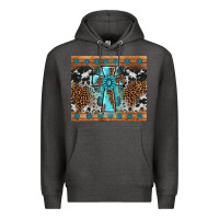Charcoal Heather gemstone leopard cross Premium Hoodie - AdoDesignShop