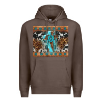 Coffee gemstone leopard cross Premium Hoodie - AdoDesignShop
