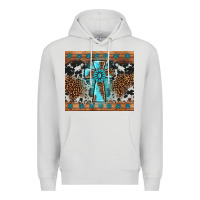 Dove Grey gemstone leopard cross Premium Hoodie - AdoDesignShop