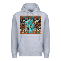 Heather Grey gemstone leopard cross Premium Hoodie - AdoDesignShop