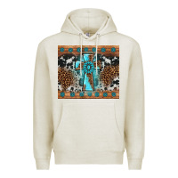 Oatmeal Heather gemstone leopard cross Premium Hoodie - AdoDesignShop