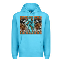 Ocean Blue gemstone leopard cross Premium Hoodie - AdoDesignShop