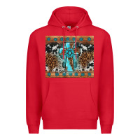 Red gemstone leopard cross Premium Hoodie - AdoDesignShop