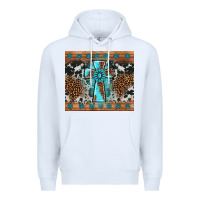 White gemstone leopard cross Premium Hoodie - AdoDesignShop