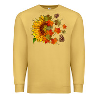 Antique Gold sunflower and autumn leaves Premium Sweatshirt - HRA Design Shop