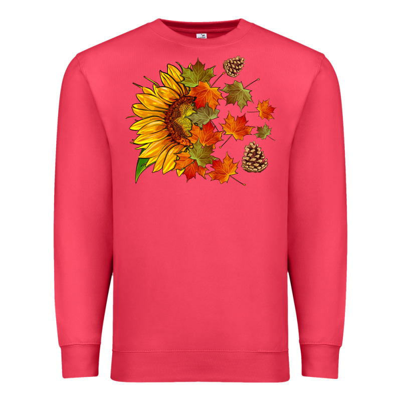 Sunflower And Autumn Leaves Premium Sweatshirt by HRA Design Shop | Teevron