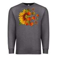 Charcoal Heather sunflower and autumn leaves Premium Sweatshirt - HRA Design Shop