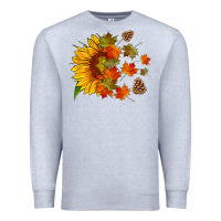 Heather Grey sunflower and autumn leaves Premium Sweatshirt - HRA Design Shop