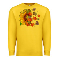 Lemon sunflower and autumn leaves Premium Sweatshirt - HRA Design Shop