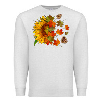 Oatmeal Heather sunflower and autumn leaves Premium Sweatshirt - HRA Design Shop