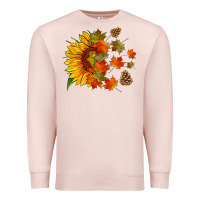 Pale Pink sunflower and autumn leaves Premium Sweatshirt - HRA Design Shop