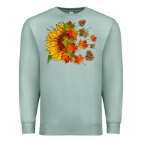 Seafoam sunflower and autumn leaves Premium Sweatshirt - HRA Design Shop