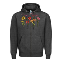 Charcoal Heather nana's garden Zipper Hoodie - MaliasSmallBusiness