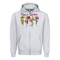 Heather Grey nana's garden Zipper Hoodie - MaliasSmallBusiness