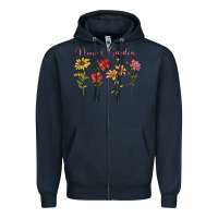 Navy nana's garden Zipper Hoodie - MaliasSmallBusiness
