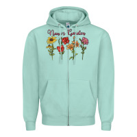 Seafoam nana's garden Zipper Hoodie - MaliasSmallBusiness